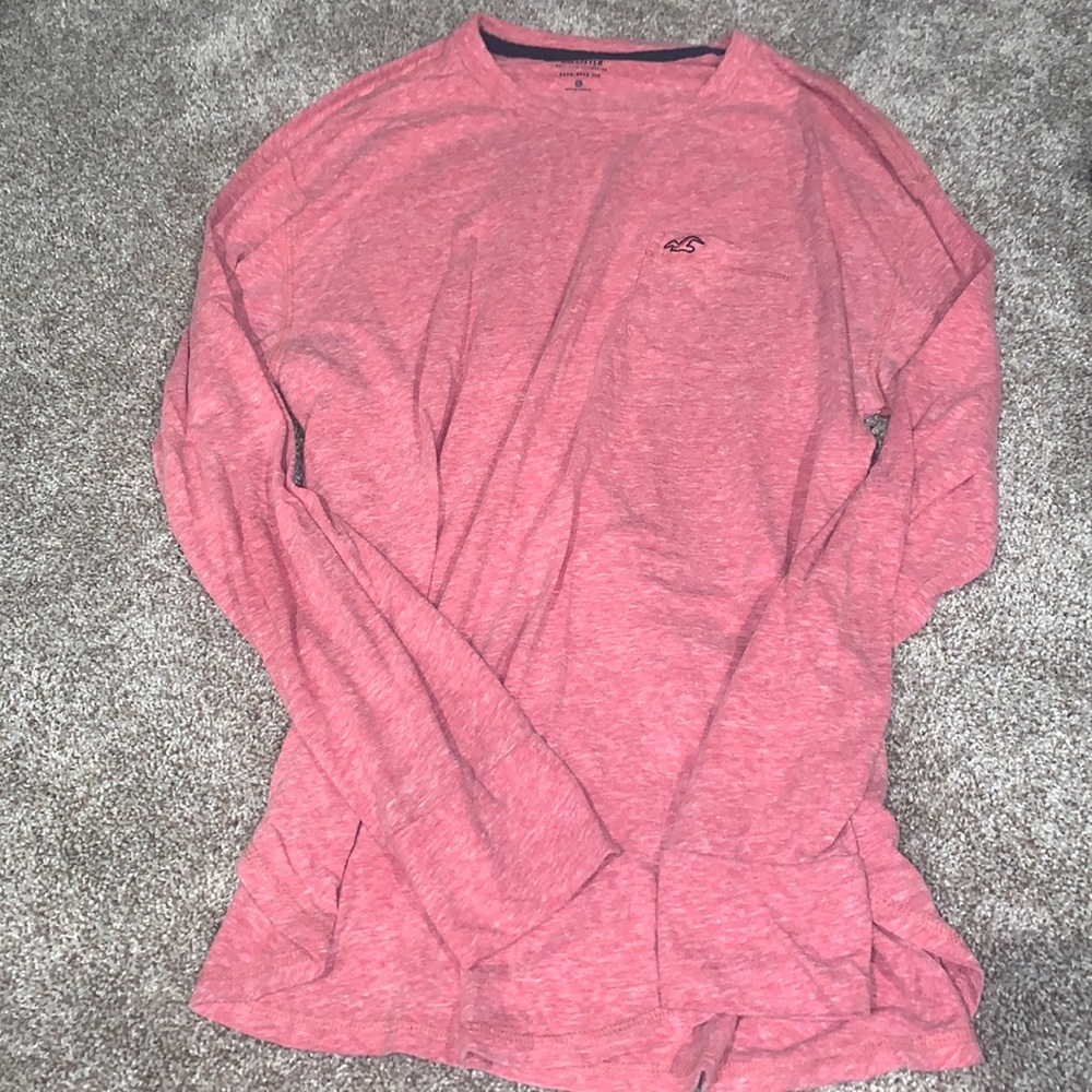 Pink Hollister long-sleeve shirt.